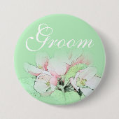  lichtroze kunstboomgaard voor appelbloemen ronde button 7,6 cm (Voorkant)