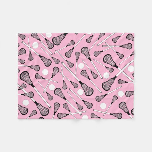 Lichtroze lacrosse stokken fleece deken (Voorkant (Horizontaal))