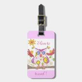 Lichtroze leraar, gepersonaliseerd bagagelabel (Voorkant verticaal)