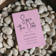 Lichtroze linen Eenvoudig zwart script slaat de da