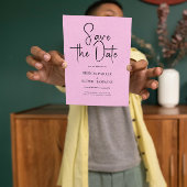 Lichtroze linen Eenvoudig zwart script slaat de da Kaart