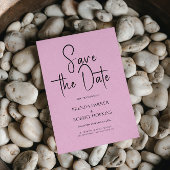 Lichtroze linen Eenvoudig zwart script slaat de da Kaart