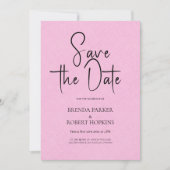 Lichtroze linen Eenvoudig zwart script slaat de da Kaart (Voorkant)