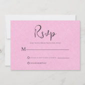 Lichtroze Linen Simple Black Script RSVP-kaart Kaart (Voorkant)
