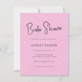 Lichtroze Linen Simple Black Script-Vrijgezellenfe Kaart (Voorkant)