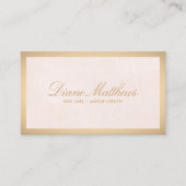 Lichtroze linnen, Roos Gold Border Skin Care Spa Visitekaartje (Voorkant)