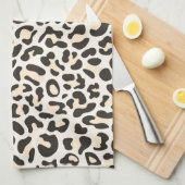 Lichtroze luxe luipaard keukenhanddoek (Quarter Fold)