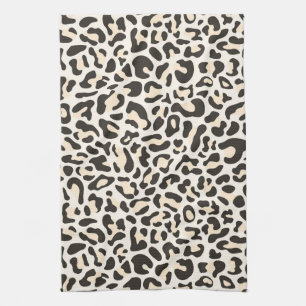 Lichtroze luxe luipaard keukenhanddoek