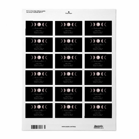 lichtroze maanfzet yoga studio adres etiket (Full Sheet)