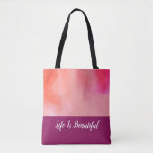 Lichtroze Magenta-Waterverf Tote Bag (Voorkant)