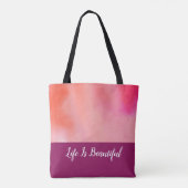 Lichtroze Magenta-Waterverf Tote Bag (Achterkant)