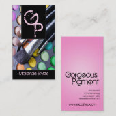 Lichtroze make-up artist palette Visitekaartje (Voorkant / Achterkant)