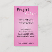 Lichtroze make-up artist palette Visitekaartje (Achterkant)