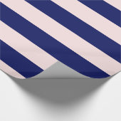Lichtroze, marineblauw XL Stripes Patroon V Cadeaupapier (Hoek)