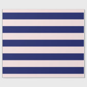 Lichtroze, marineblauw XL Stripes Patroon V Cadeaupapier (Vlak)