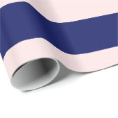 Lichtroze, marineblauw XL Stripes Patroon V Cadeaupapier (Rol Hoek)