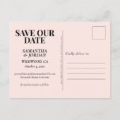 Lichtroze Match Made in Heaven Save the Date Briefkaart (Achterkant)