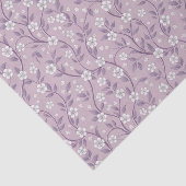 Lichtroze mauve witte bloemensprigs vintage tissuepapier (Detail)