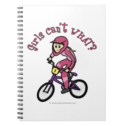 Lichtroze meisjes BMX Notitieboek (Voorkant)
