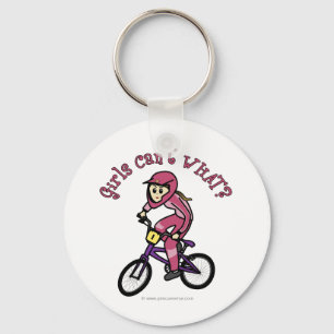 Lichtroze meisjes BMX Sleutelhanger