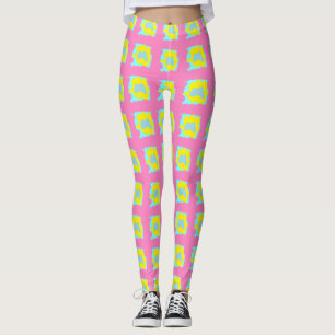 Lichtroze met citroen en blauwe sportdames schatti leggings