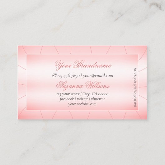 Lichtroze met diamant Moderne oogvangst Visitekaartje (Achterkant)