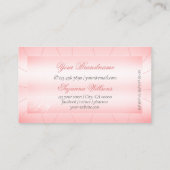 Lichtroze met diamanten en monogram glamoureus visitekaartje (Achterkant)