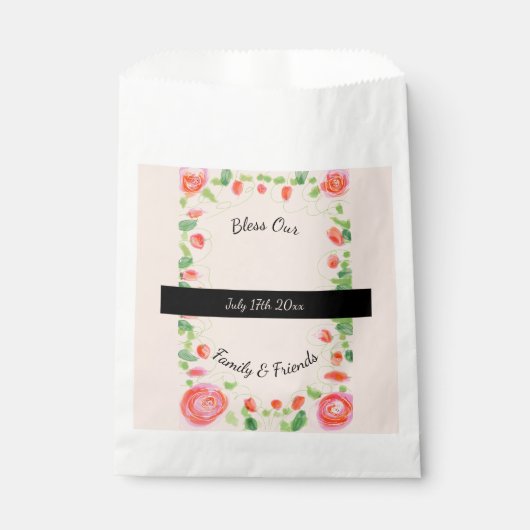 Lichtroze met koraal bedankzakje (Voorkant)