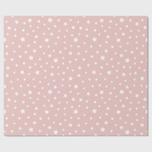 Lichtroze met sterpatroon cadeaupapier (Vlak)