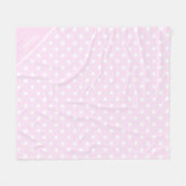 Lichtroze met witte pooldots fleece deken (Voorkant (Horizontaal))