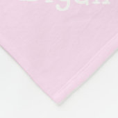 Lichtroze met witte pooldots fleece deken (Hoek)