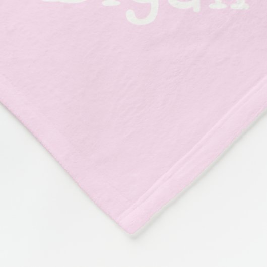 Lichtroze met witte pooldots fleece deken (Hoek)