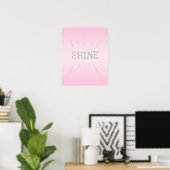 Lichtroze met zilver glitter-Poster Poster (Thuiskantoor)