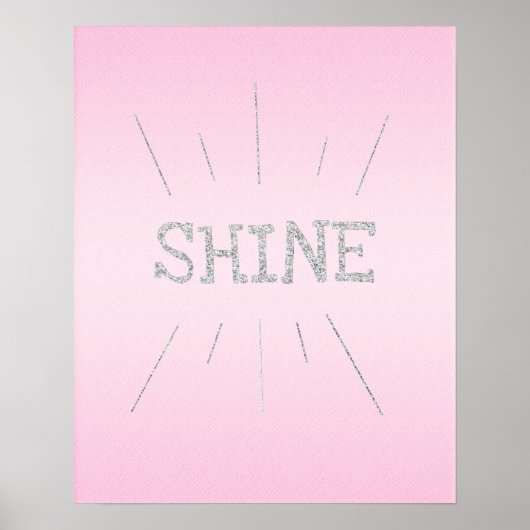 Lichtroze met zilver glitter-Poster Poster (Voorkant)