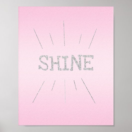 Lichtroze met zilver glitter-Poster Poster (Voorkant)