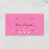 Lichtroze met zilverdecor en Sparkle Diamonds Visitekaartje (Voorkant)