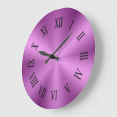 Lichtroze metaalklok met Romeinse cijfers Grote Klok (Hoek)