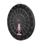 Lichtroze microfoon dartbord (Voorkant Rechts)