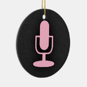 Lichtroze microfoon keramisch ornament (Rechts)