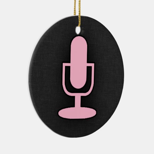 Lichtroze microfoon keramisch ornament (Rechts)