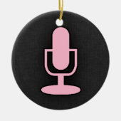 Lichtroze microfoon keramisch ornament (Voorkant)