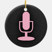 Lichtroze microfoon keramisch ornament (Achterkant)