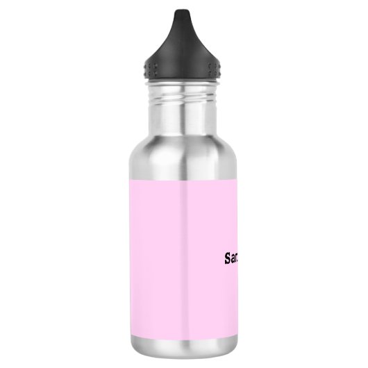 Lichtroze Minimalistische Eenvoudige Gepersonalise Waterfles (Links)