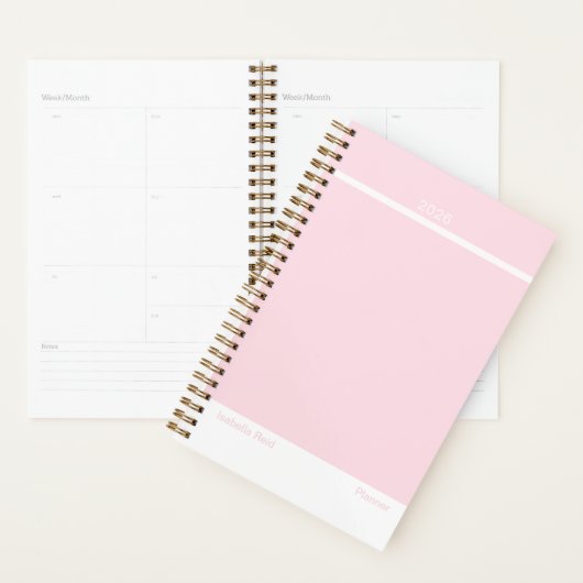 Lichtroze Minimalistische Planner (Display)