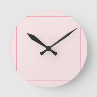 Lichtroze Minimalistische Raster Wandklok