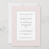 Lichtroze moderne Art Deco bruiloft uitnodiging (Voorkant)