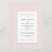 Lichtroze moderne Art Deco bruiloft uitnodiging (Voorkant / Achterkant)