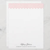 Lichtroze moderne Chevron Border Briefhoofd (Voorkant / Achterkant)
