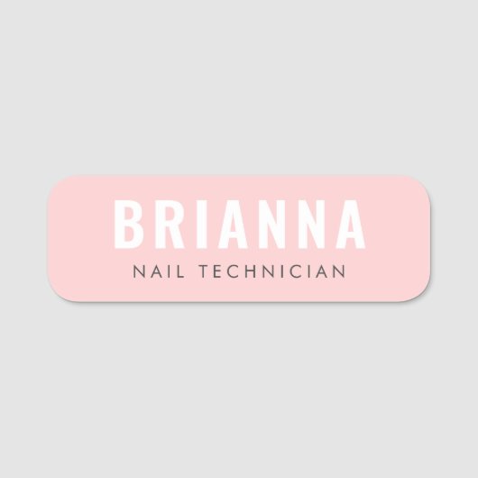 Lichtroze moderne minimale spatstudio naamplaatje (Voorkant)