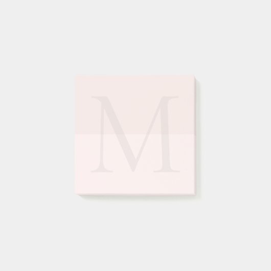 Lichtroze Monogram Eerste Letter  Post-it® Notes (Voorkant)
